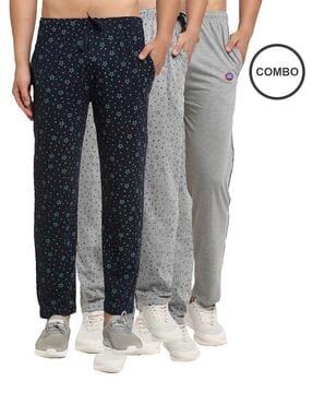 pack of 3 micro print joggers track pants