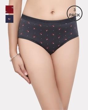 pack of 3 micro print regular fit panties