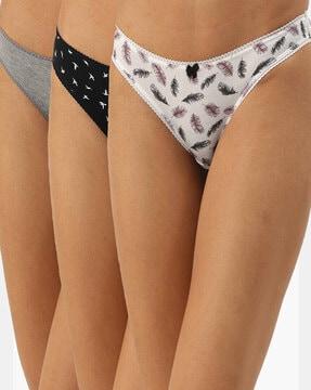 pack of 3 micro print thongs