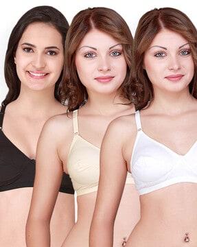 pack of 3 non padded cotton bras