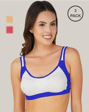 pack of 3 non-padded non-wired sports bra