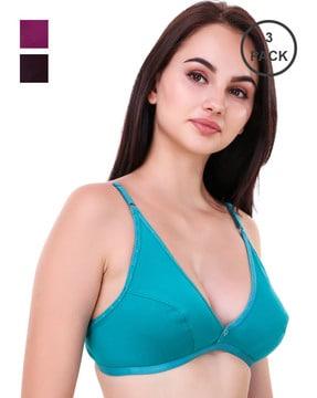 pack of 3 non-wired non-padded bras