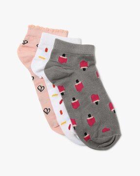 pack of 3 novelty print socks