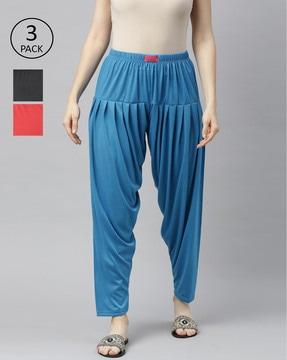 pack of 3 patiala pant with elasticated waist