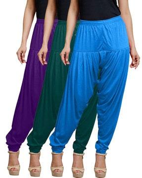pack of 3 patiala pants with elasticated waist