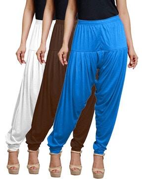 pack of 3 patiala pants with elasticated waist