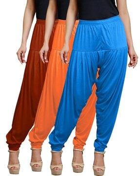 pack of 3 patiala pants with elasticated waist