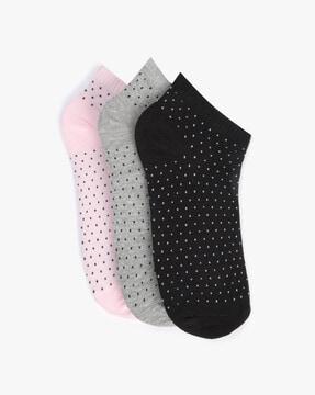 pack of 3 polka-dotted everyday socks