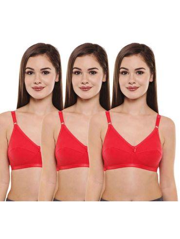 pack of 3 premium perfect coverage bra in red colour