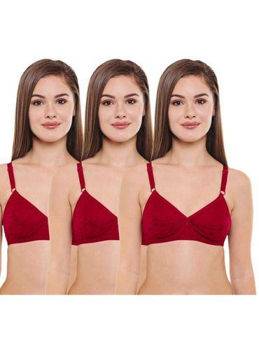 pack of 3 premium perfect coverage bra in red colour