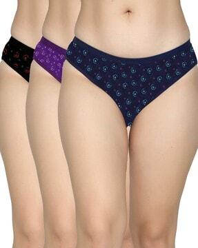 pack of 3 printed bikini panties