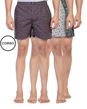 pack of 3 printed boxers with elasticated waist