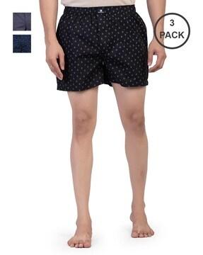 pack of 3 printed boxers with elasticated waist