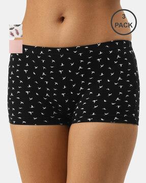 pack of 3 printed boyshorts with elasticated waistband