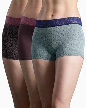 pack of 3 printed briefs with elasticated waist