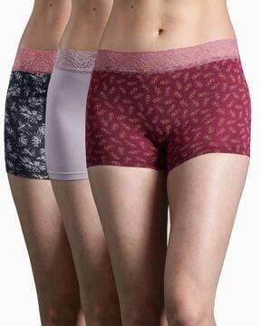 pack of 3 printed briefs with elasticated waist