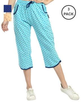 pack of 3 printed capris with drawstring waist