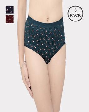 pack of 3 printed cotton hipster panties