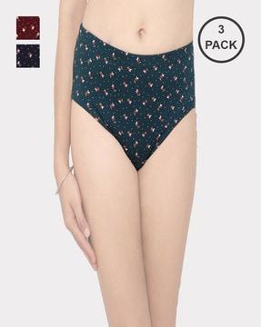 pack of 3 printed cotton hipster panties