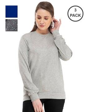 pack of 3 printed crew-neck sweatshirts