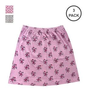 pack of 3 printed elasticated skirts