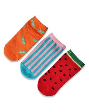 pack of 3 printed everyday socks