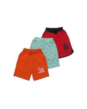 pack of 3 printed flat-front shorts