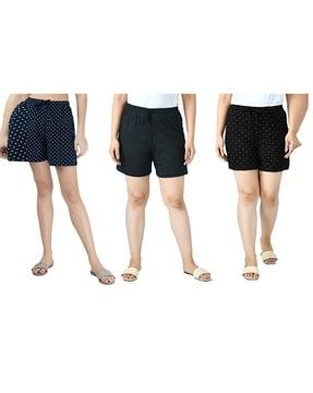 pack of 3 printed high-rise shorts