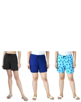 pack of 3 printed high-rise shorts