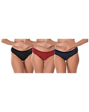 pack of 3 printed hipster panties