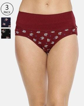 pack of 3 printed hipster panties