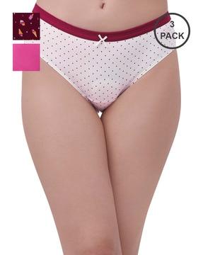 pack of 3 printed hipster panties