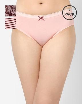 pack of 3 printed hipster panties