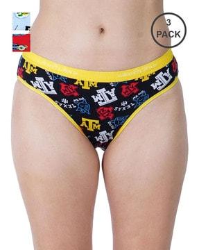 pack of 3 printed hipster panties