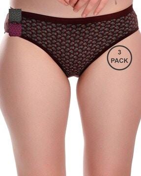 pack of 3 printed hipster panties