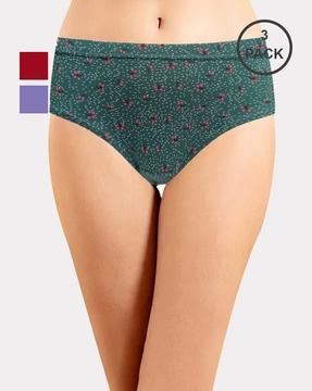 pack of 3 printed hipster panties