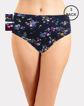 pack of 3 printed hipster panties