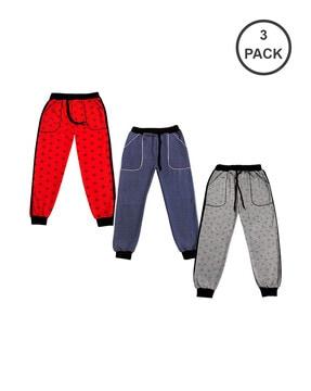 pack of 3 printed joggers