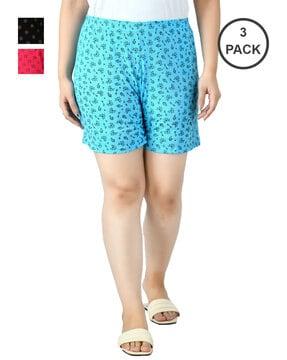 pack of 3 printed knit shorts