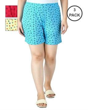 pack of 3 printed knit shorts