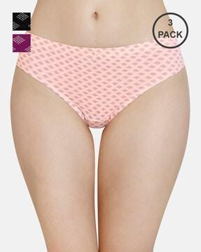 pack of 3 printed mid-rise bikinis