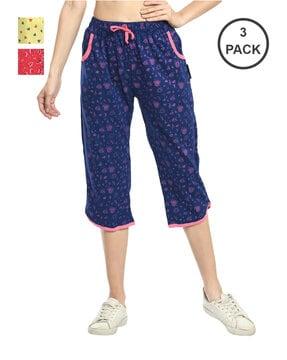 pack of 3 printed relaxed fit capris