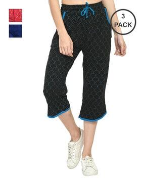 pack of 3 printed relaxed fit capris