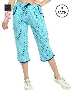 pack of 3 printed relaxed fit capris