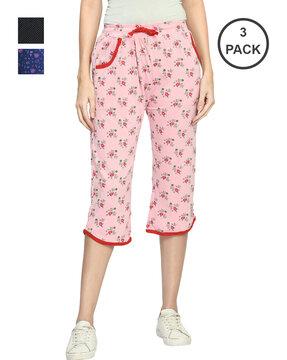 pack of 3 printed relaxed fit capris