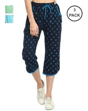 pack of 3 printed relaxed fit capris