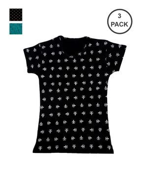 pack of 3 printed round-neck t-shirts