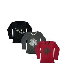 pack of 3 printed round-neck t-shirts