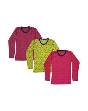 pack of 3 printed round-neck t-shirts