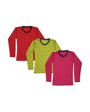pack of 3 printed round-neck t-shirts